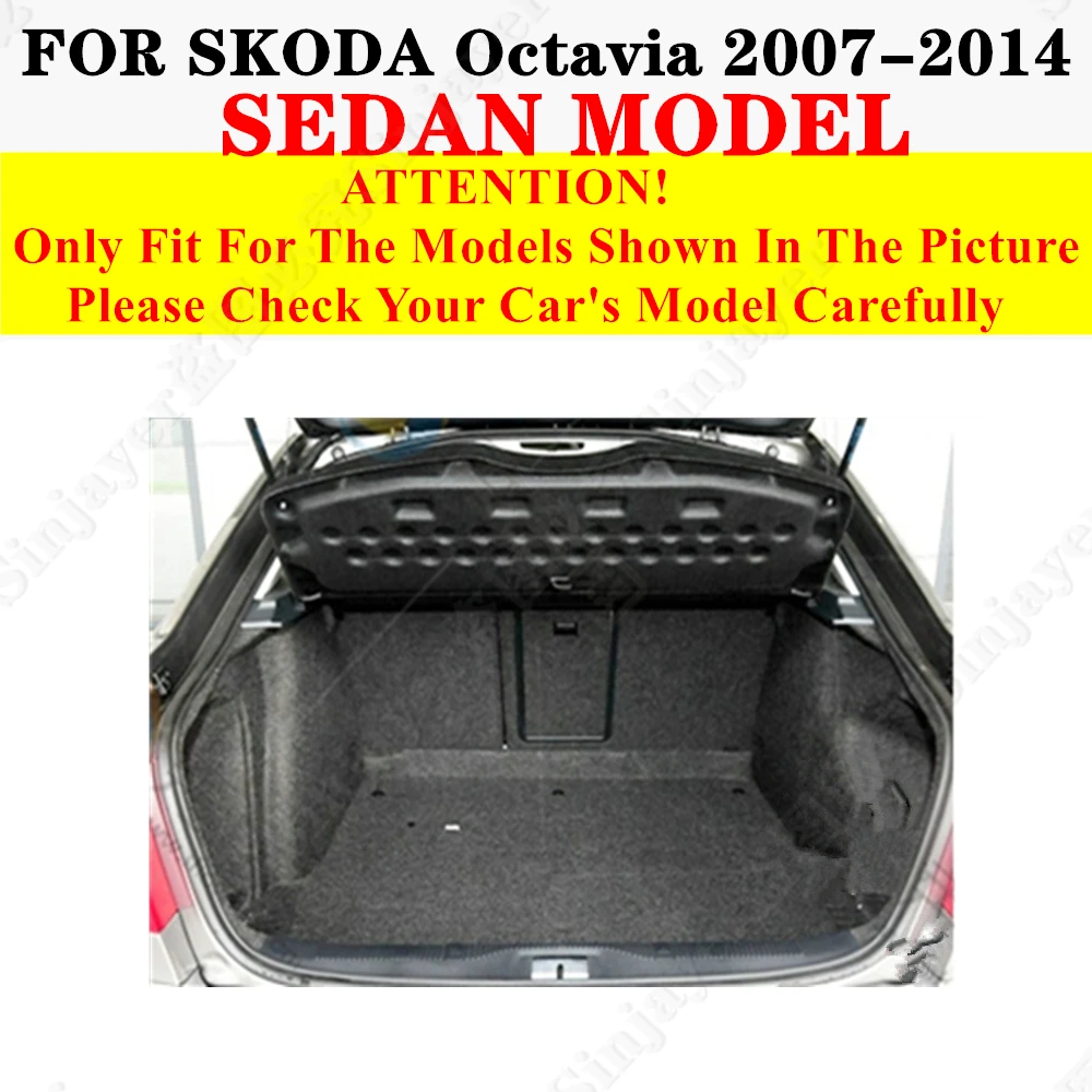 Car trunk mat for Skoda Octavia 2014 2013 2012 11-2007 Rear Cargo Liner Protect Cover Interior Accessories Tail Boot luggage Pad