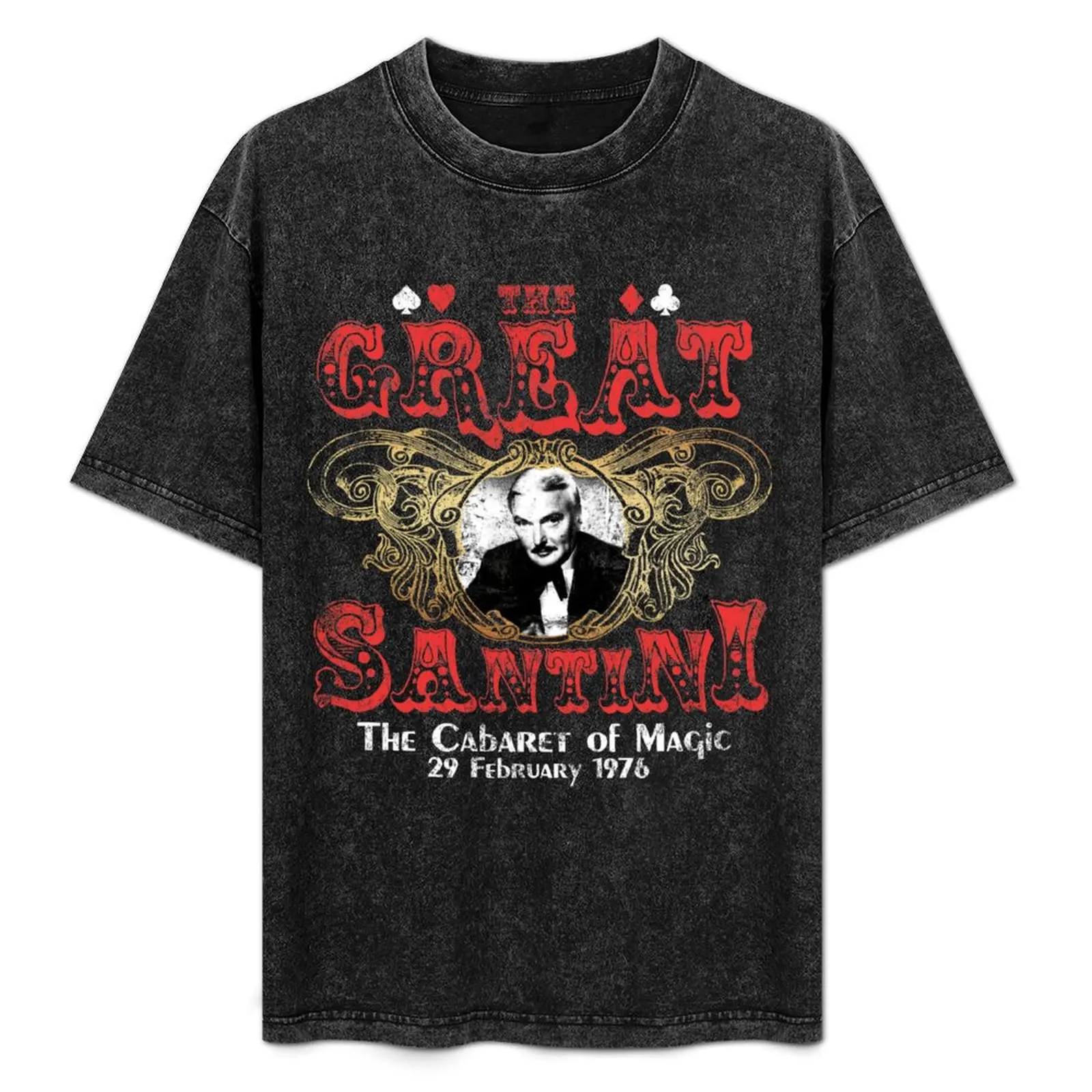 The Great Santini - Camiseta escura com estampa artística, top casual