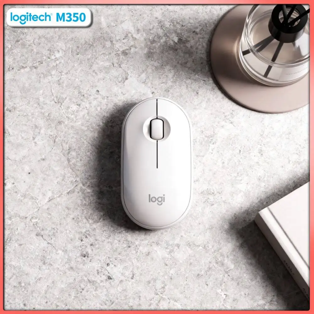 Logitech M350 Silent Pebble Mouse - 90% Less Noise, Quiet Scroll, 10m Range, Dual Connectivity, Eco-Friendly User’s Choice