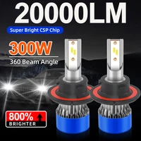 2 uds H13 9008 bombillas de faros LED haz alto y bajo 6000K blanco superbrillante euipped con unidad interna bombillas de luz automática