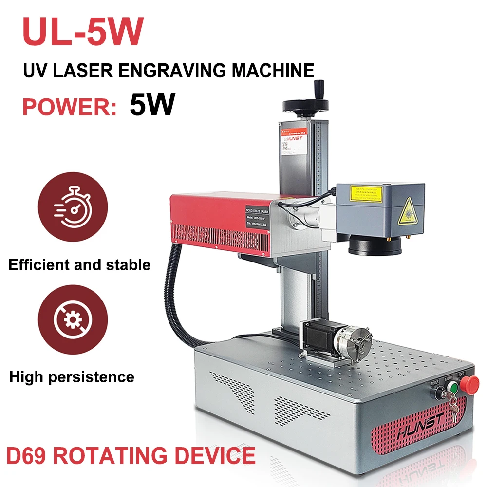 HUNST 5W UV Laser Marking Machine Industrial CNC Laser Engraver for All Materials Glass Silicone Metal Wood Plastic Leather