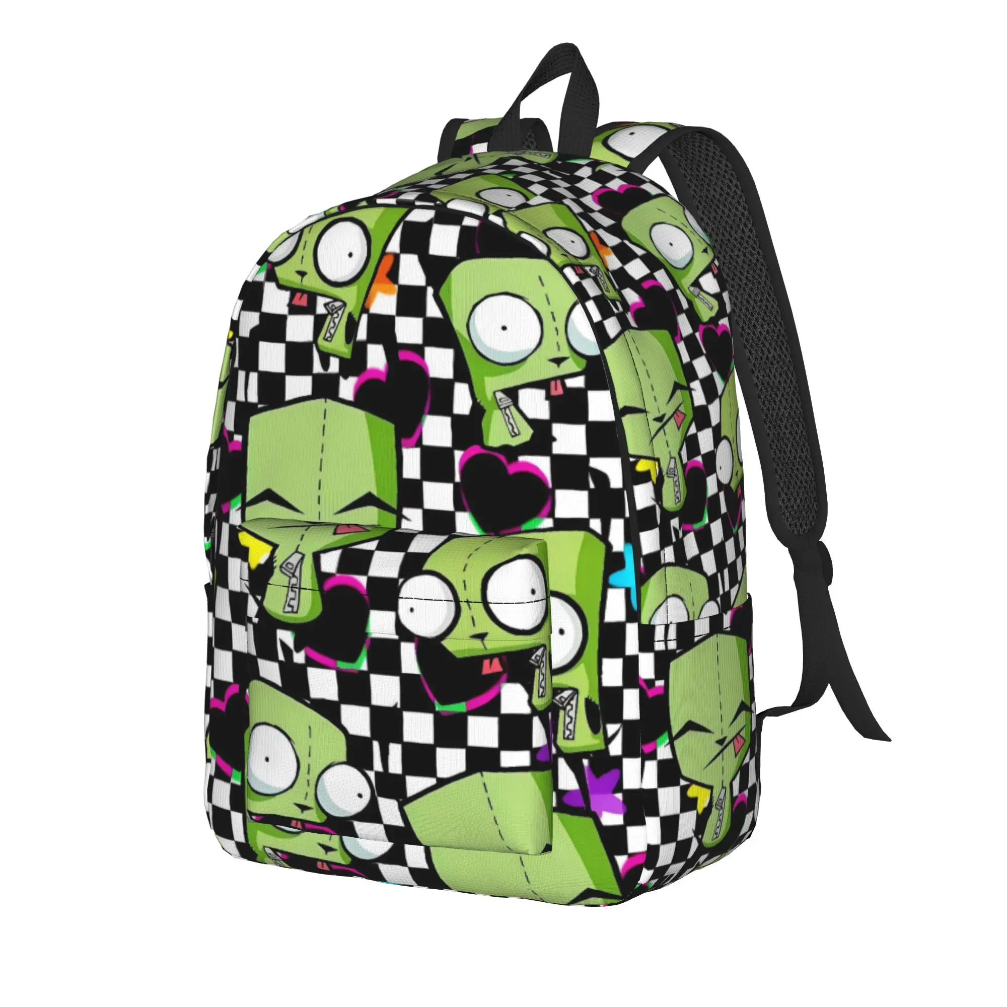 2025 Series Funny Invaders Zims Backpack  University Backpacks Men High Quality Soft High School Bags Elegant Rucksack