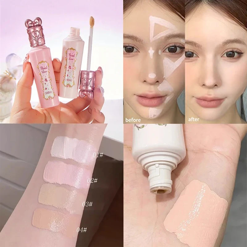 ピンク液体コンシーラースティック美白持続保湿カバーにきびスポットくまコンシーラークリーム美白フェイスメイク