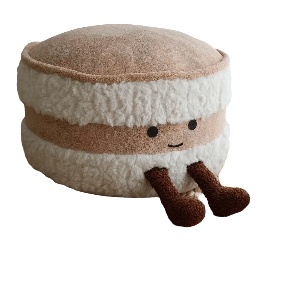Soft Tatami Cushion Cute Bread Shaped Floor Pouf Plush 30cm Lazy Sofa Footrest Bread Shape Cartoon Shoe Changing Stool Bedroom