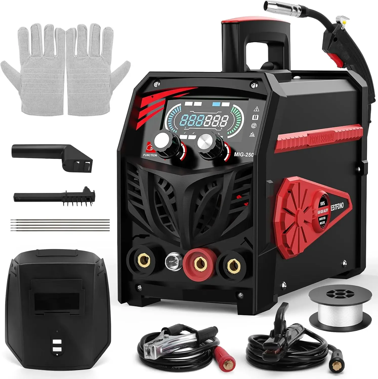 

3 In 1 Welder 110V Combines Mig Tig Stick 145Amps Welding Machine High Efficiency Digital Screen Display Easy To Use