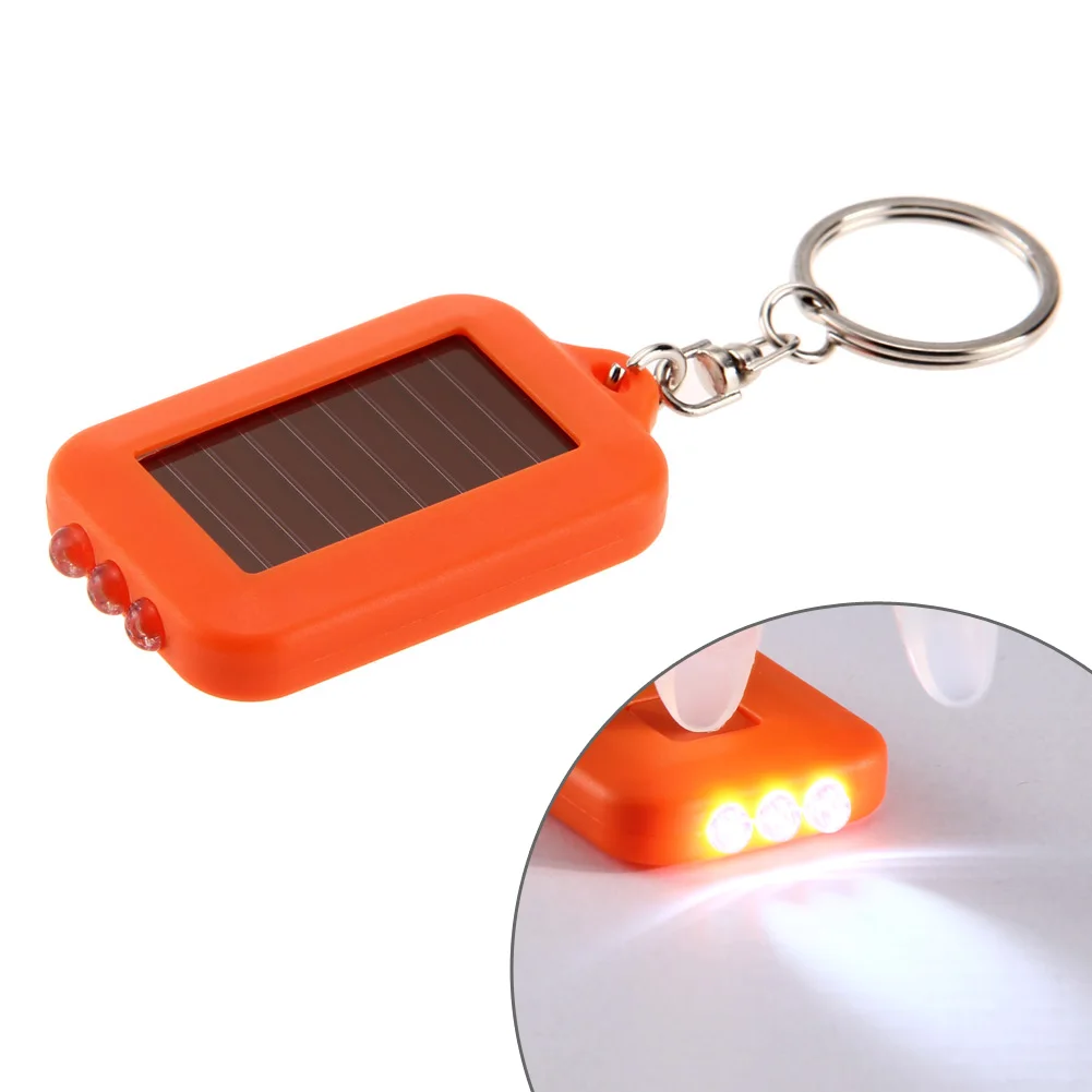 Solar LED Keychain Flashlight Solar Charging Emergency Light Mini Flashlight Small Torch Pocket Keychain Lights