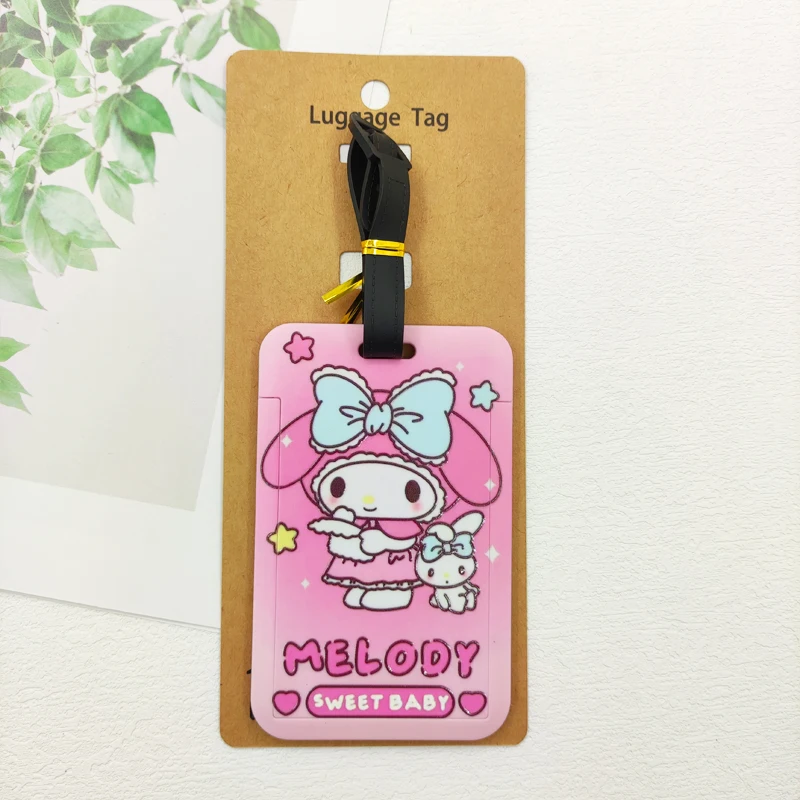 علامات أمتعة السفر Hello Kitty، حامل عنوان حقيبة السفر اللطيفة، علامات الصعود للأمتعة، ملصق محمول للفتيات