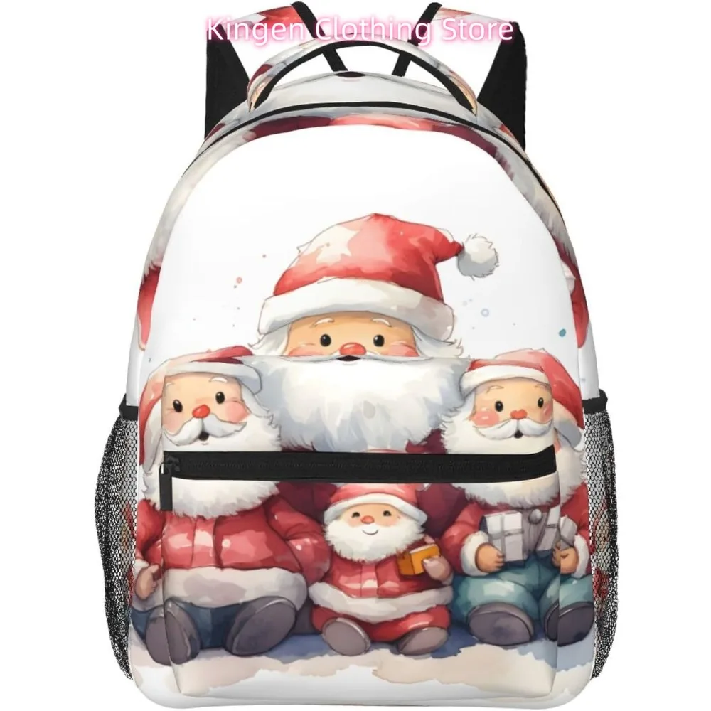 

Легкий рюкзак для ноутбука с красивым Санта-Клаусом, легкий многоцелевой дорожный повседневный рюкзак, унисекс, студенческие рюкзаки для мужчин W