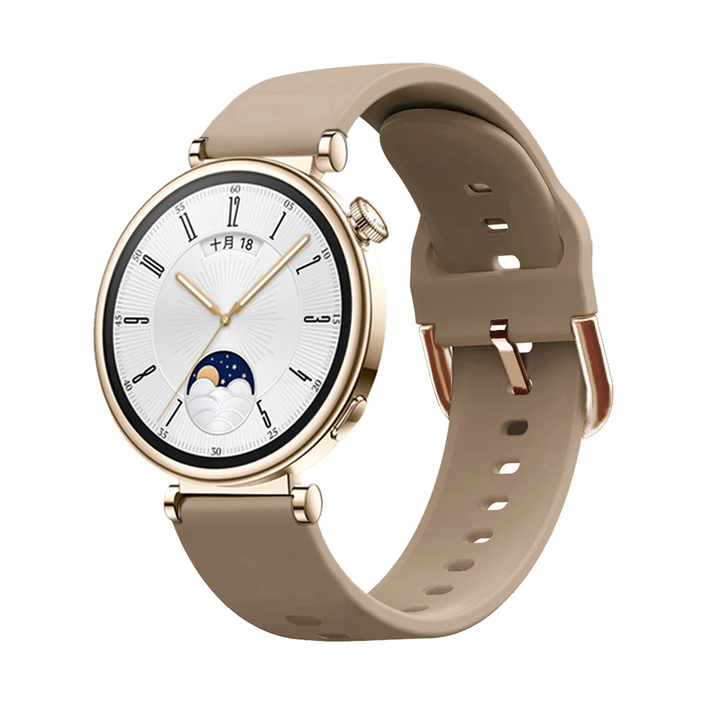 Женский силиконовый ремешок 18 мм для Huawei Watch GT5 GT4 41 мм, браслет-браслет для Huawei Watch GT 5 GT 4, 41 мм, ремешок для часов
