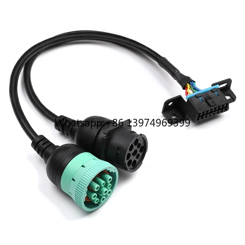 China Manufacturer Custom J1939 9 Pin Deutsch to OBD 2 Cable J1939
