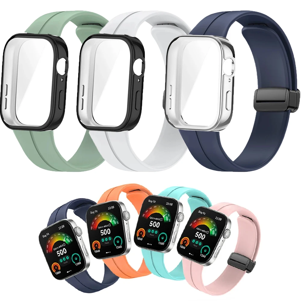 

Magnetic Silicone Strap For Huawei Fit 3 Colorful Sport Band+TPU Case For Huawei Watch Fit 3 Watchband Accessories Correa