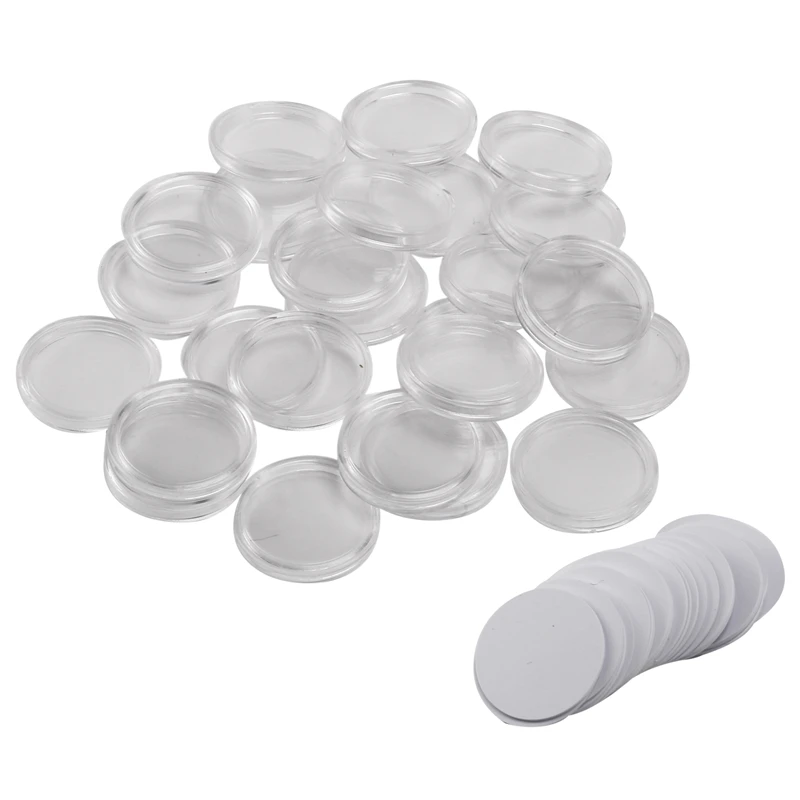 

A79U-25 Pcs For Ntag215 NFC Tags,25Mm,504 Bytes Chip Sticker,Work With Tagmo For Amiibo +25 Pcs Plastic Box Protective Cases