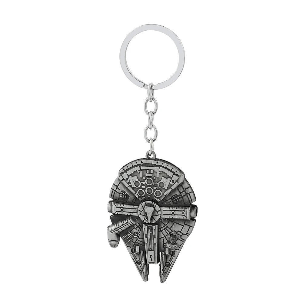 

Movie Star War Millennium Falcon Spaceship Vintage Pendant Keychain Fashion Commuter Jewelry Accessories for Men Gift