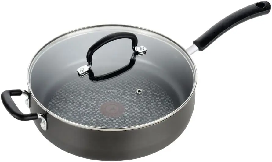 Ultimate Hard Anodized Non Stick Jumbo Cooker With Lid & Helper Handle 5 Quart, Oven Broiler Safe 400F, Lid Safe 350F, Cookware