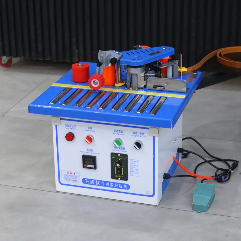 Woodworking machinery, small portable edge banding machine, curved and straight dual-purpose woodworking edge banding machine