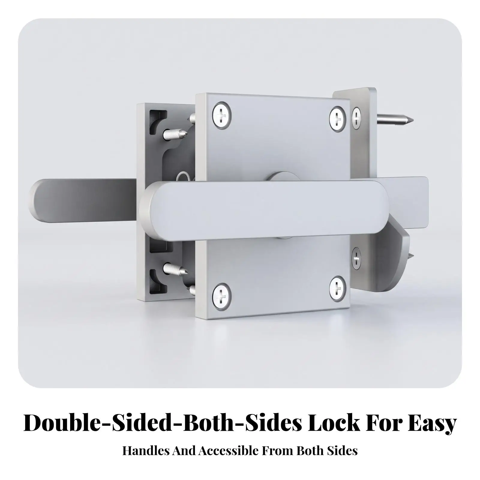 Double Sided Black Door Bolt Steel Gate Latch Sliding Handle for Wooden Fence Barn Door Garden Gate Secure Lock