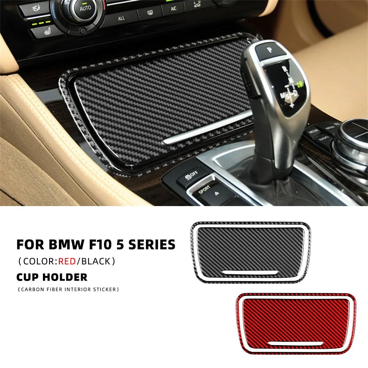 

For Bmw 5 Serie F10 2011-2017 Interior Carbon Fiber Accesorios Para Auto Cup Holder Car Accesorios Para Vehículos Car Stickers