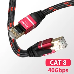 ZOGUO-CAT8 Roteador de Cabo Ethernet, Internet Lan, SFTP, 40Gbps, Rede 2000MHz com Algodão Trançado para Laptop, IPTV, PS4, CAT8, CAT8, CAT7, CAT6