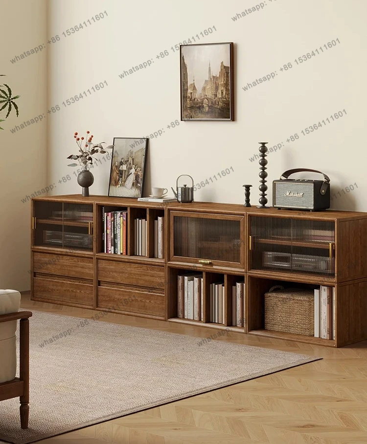 Best Sellers Solid Wood Freely Combined Lattice Cabinet Multi-functional Storage Bookshelf Module Combination Cabinet