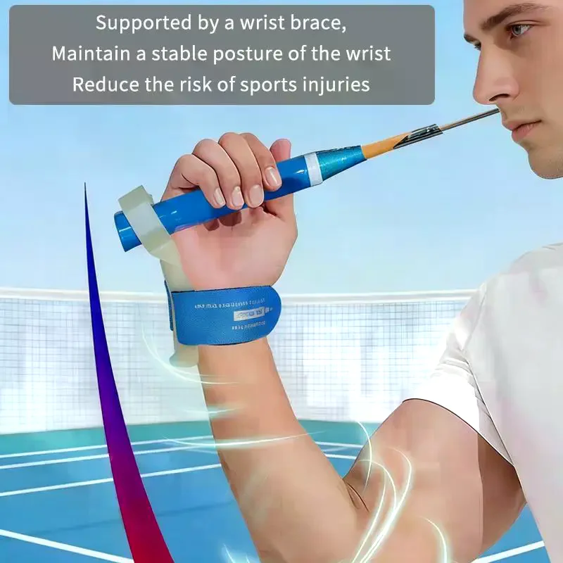 

Регулируемый тренажер для поддержки запястья при бадминтоне, стабилизирующий запястье для различных размеров рук, с сильной поддержкой для бадминтонной ракетки.