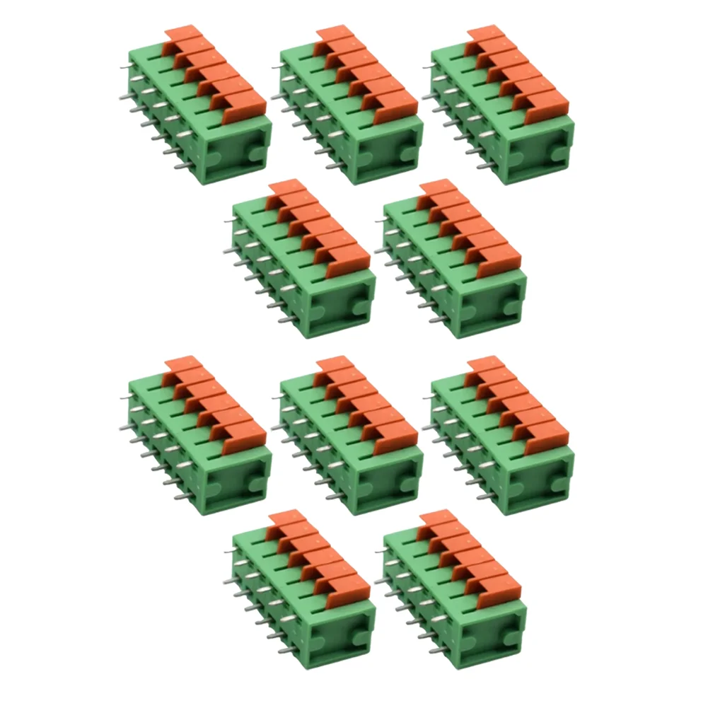 10pc Spring Terminal Blocks 5.08mm Pitch Designed for and Play Integration into Industrial Control and Embedded Systems