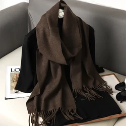 New 62 Color Winter Scarf For Women Long Warm Cashmere Scarves Hijab Solid Lady Shawl Wrap Female Pashmina Bandana Head Scarfs