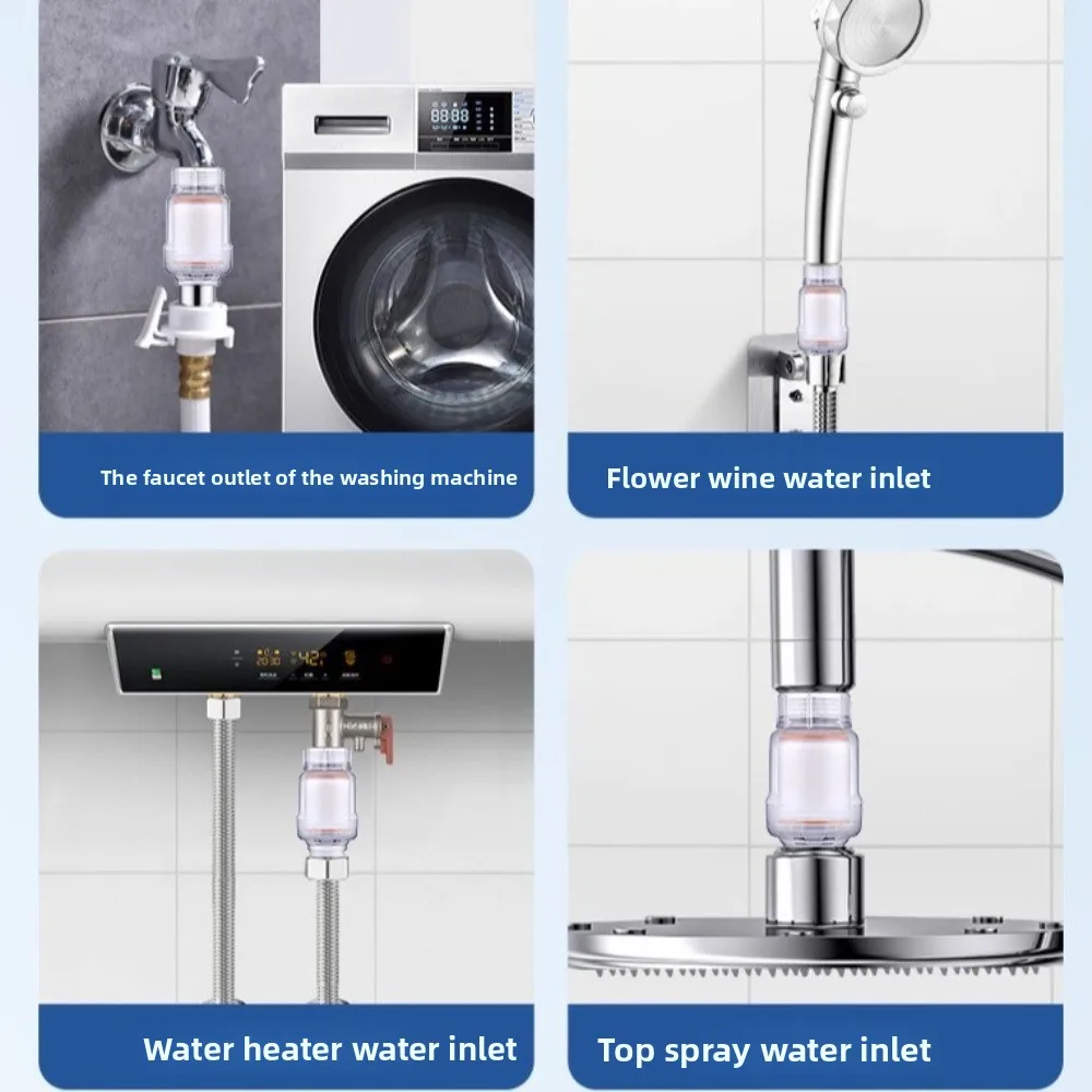 Filtro per rubinetto da cucina con uscita purificatore con 6 elementi filtranti Raccordi universali per la purificazione dello scaldabagno