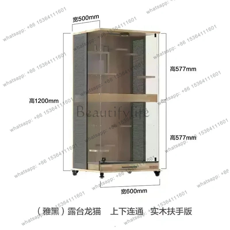 yj32 solid wood chinchilla cabinet, household ventilation panoramic luxury, cat cage