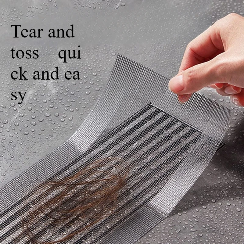 1PC Disposable Long Strip Drain Filter Sewer Drain Cover Anti-Clog Strip Bathroom Insect-Proof & Clog-Resistant Adhesive
