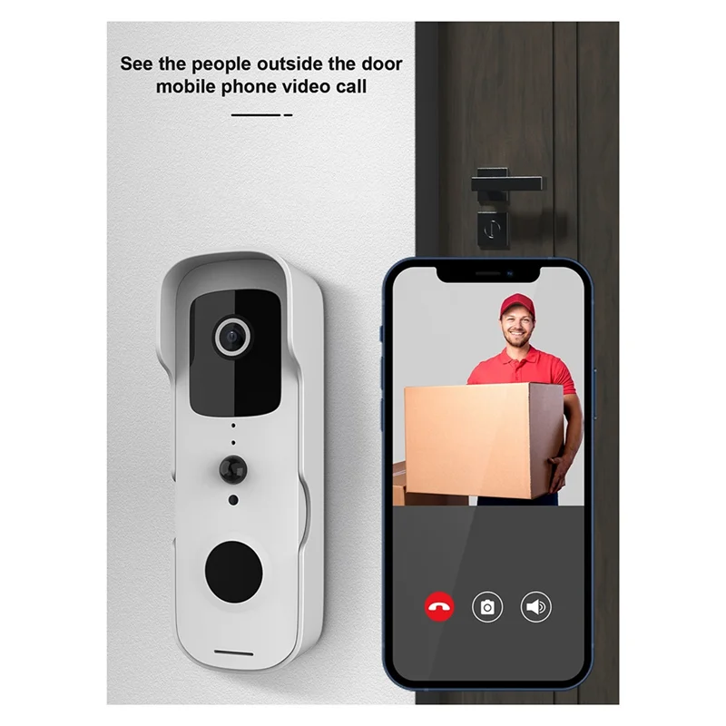Tuya Smart Waterproof Video Doorbell, 1080P FHD Wireless Camera With Night Vision, Digital Door Intercom Viewer