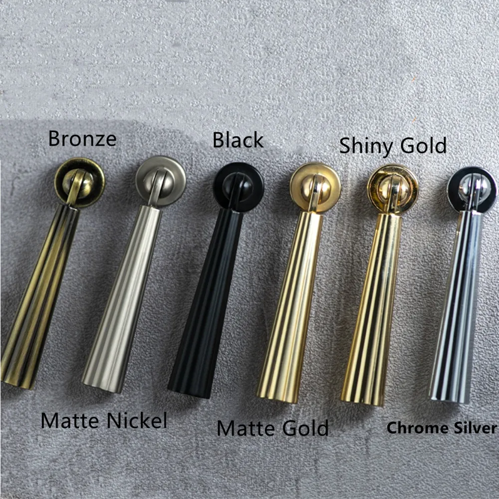 Modern Simple Fashion Solid Balck Gold Chrome Bronze Drawer Shoe Cabinet Cupboard Dresser Wardrobe Door Drop Pendant Knob Handle