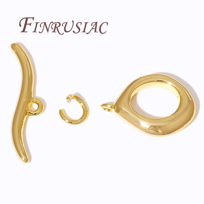 Fermoir à bascule OT plaqué or 18 carats pour bijoux, connecteurs de fermoirs de Bracelets, accessoires de bricolage, résultats de fermoir de collier