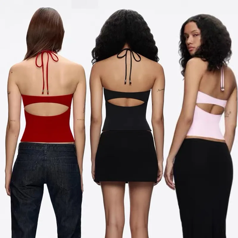 Tank Sexy Cross Strap Sports Bra Padded Yoga Bra Gym Workout Top Skin-Friendly Vest Backless Racerback Bra