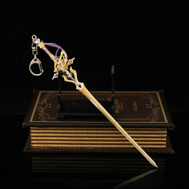 Periféricos de juego de 21cm/8,27 pulgadas, espadas de una mano, accesorios físicos, modelo de arma de amnestia, llaveros de aleación, colgantes, adornos, regalos, Juguetes