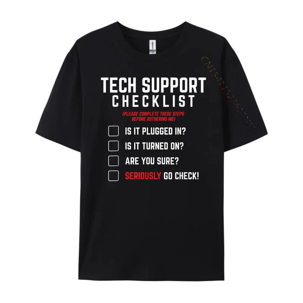 القائمة المرجعية لدعم التكنولوجيا Sysadmin Helpdesk الفكاهة الجرافيك تي شيرت الرجال الفاخرة تي شيرت #2