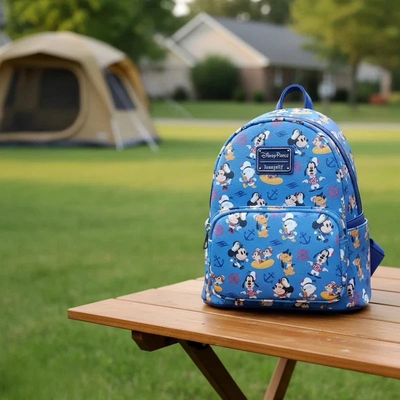 디즈니 X 라운지플라이 미키 도널드 프린트 백팩 디즈니 팬 및 일상 사용을 위한 귀여운 패션 책가방
