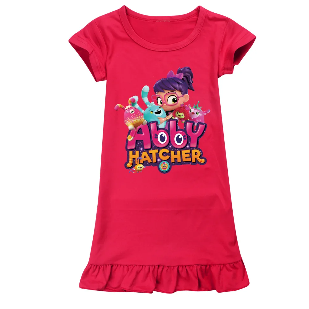 Vestido de verão para a menina princesa festa de férias dos desenhos animados abby hatcher camisola crianças traje para crianças roupas de vestido 2-12t