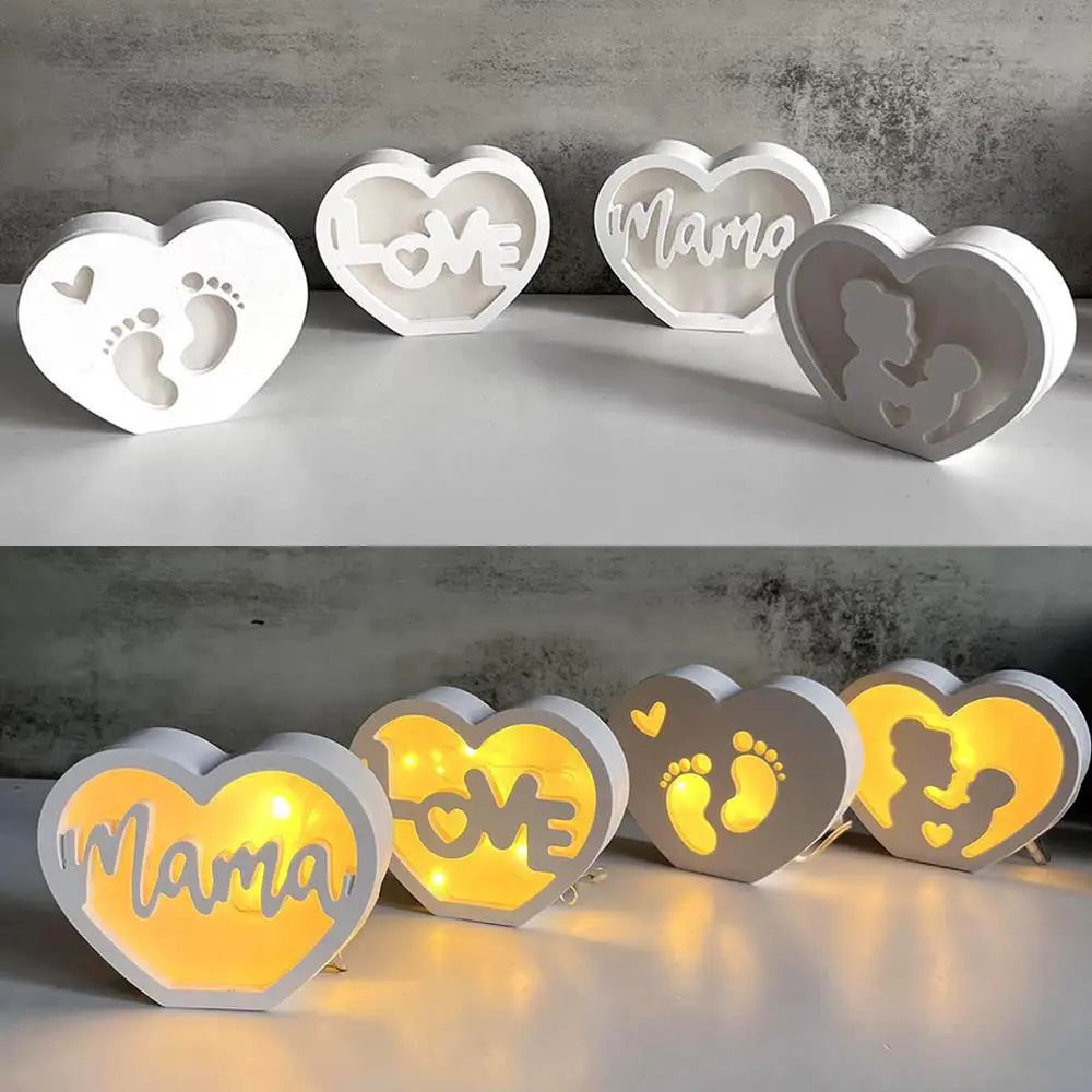 

Mother's Day Heart Shaped Candle Silicone Mold Gypsum Resin Molds Mold Hollow Love Atmosphere Lamp Home Decor Room Decoration
