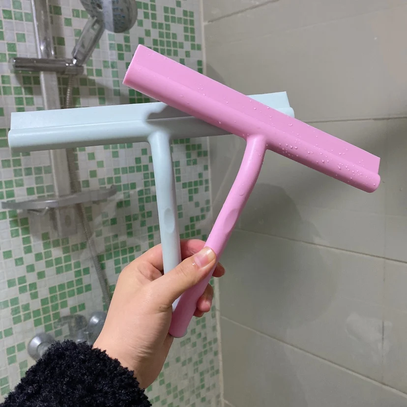 Window Shower Squeegee Glass Wiper Bathroom Mirror Scraper Window Cleaning For Shower Kitchen Floor Glass Silicone Scraper