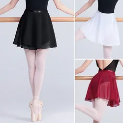 Gonne da balletto da donna gonne a portafoglio in Chiffon con lacci neri gonne da ballo per Yoga pratica di balletto sciarpa per l'anca Mini gonne da ballo Tutu