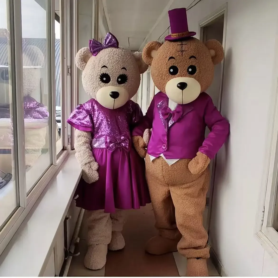 الأرجواني القطيفة دمية دب زوجين زي لطيف الإنترنت المشاهير الدب التميمة الرجال والنساء أداء حجم واحد