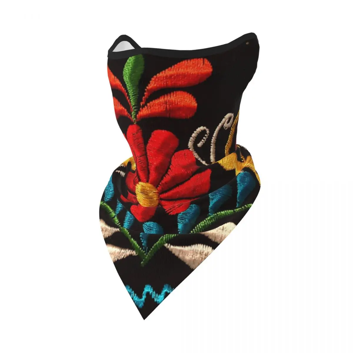 Mexican Butterflies And Flower Pattern Winter Neck Mask Warmer Ski Cycling Tube Scarf Otomi Embroidery Art Face Bandana Gaiter