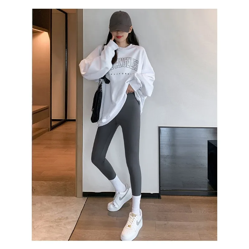 Fall Winter Brushed Shark Leggings Pants Women Seamless Naked Feeling High Waist Slim Legging Sports Fitness Women Leggings
