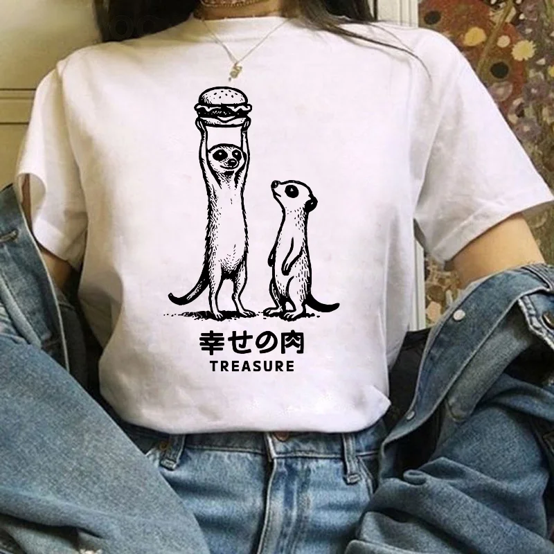 

Simple Retro Style New Regular Women's T-Shirt Japanese Style Fun Harajuku Cute Top Casual Round Neck Cartoon Popular T-Shirt