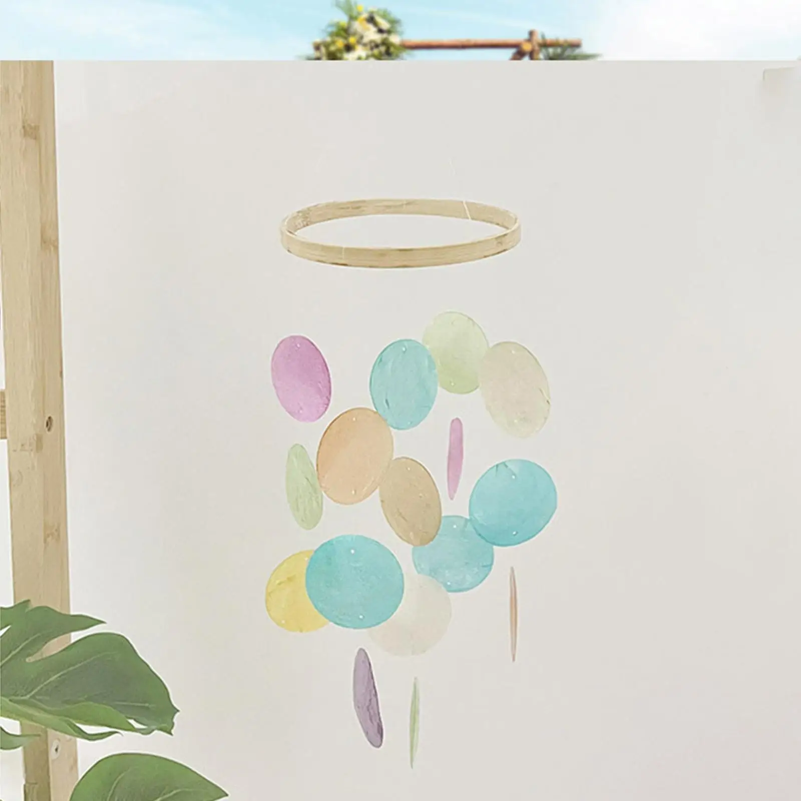 Creative Colorful Shell Wind Chime Pendant Props Handmade Hanging Wind Bell for Balcony Boho Outside Wall Hanging Ornaments