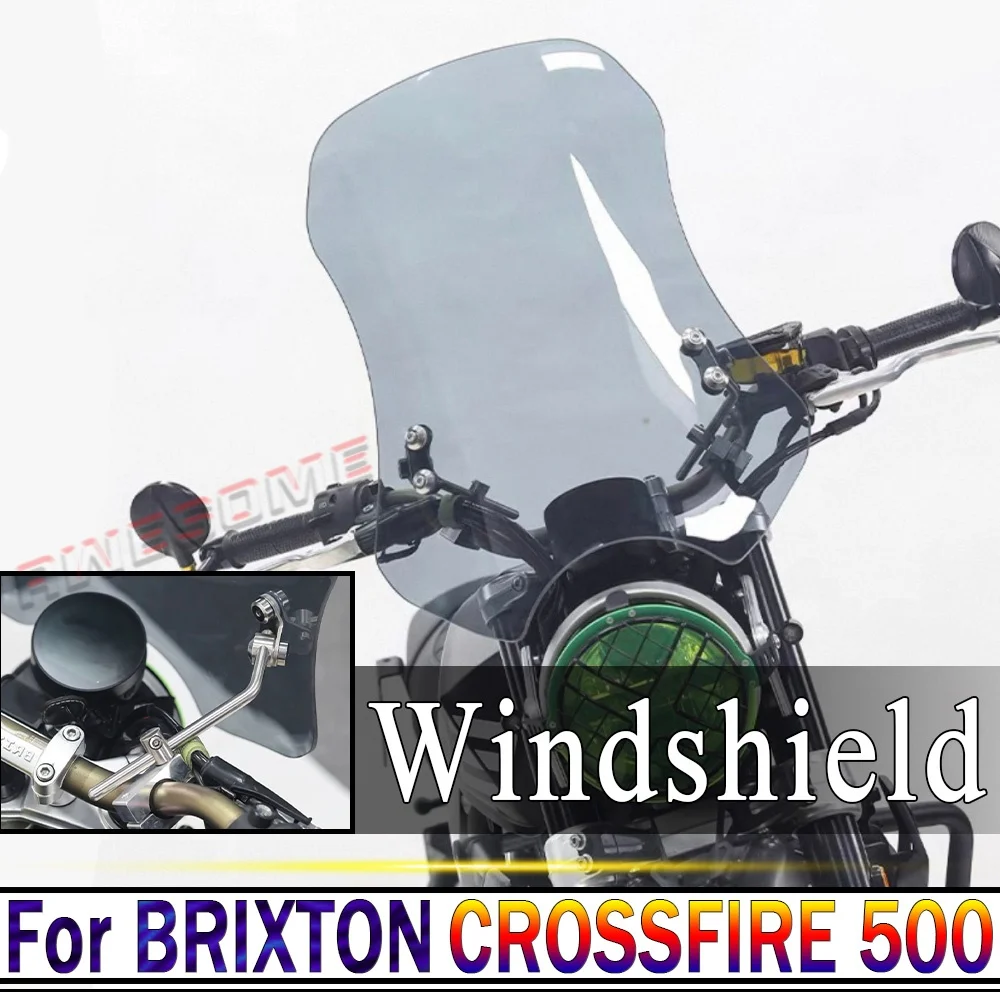 For Fit BRIXTON CROSSFIRE 500 Adjustable transparent windshield For GK 500