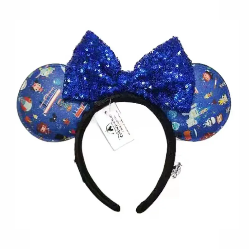 2024 NEW Disney Mickey Ears Headband Firework Headband with Jack Pumpkin King Cosplay Hairband Disneyland Letter Headband Gift