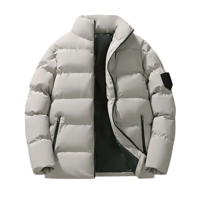 Man Winter Down Coat Thicken Cold-proof Solid Color Men Jacket Stand Collar Long Sleeve Loose Casual Versatile Male Outerwear
