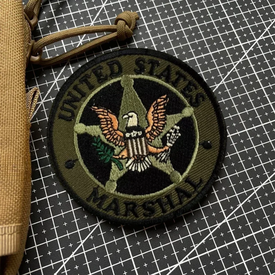 United States Marshal Tactical Patch Embroidered Hook&Loop Patches Military Morale Badge Armband Backpack Vest Stickers