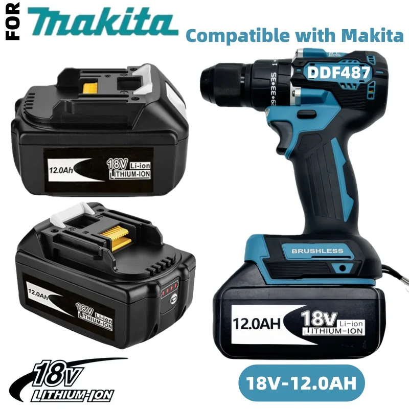 BL1860 6AH 12AH 18AH для аккумулятора Makita 18V, электроинструменты, литий-ионная замена LXT BL1840 BL1850 для отвертки 18 В с DDF487 BL1860 6AH 12AH 18AH для аккумулятора Makita 18V, электроинструменты, литий-ионная замена LXT BL1840 BL1850 для отвертки 18 В с DDF487